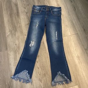 Colombian Studio F ripped design Capri jeans